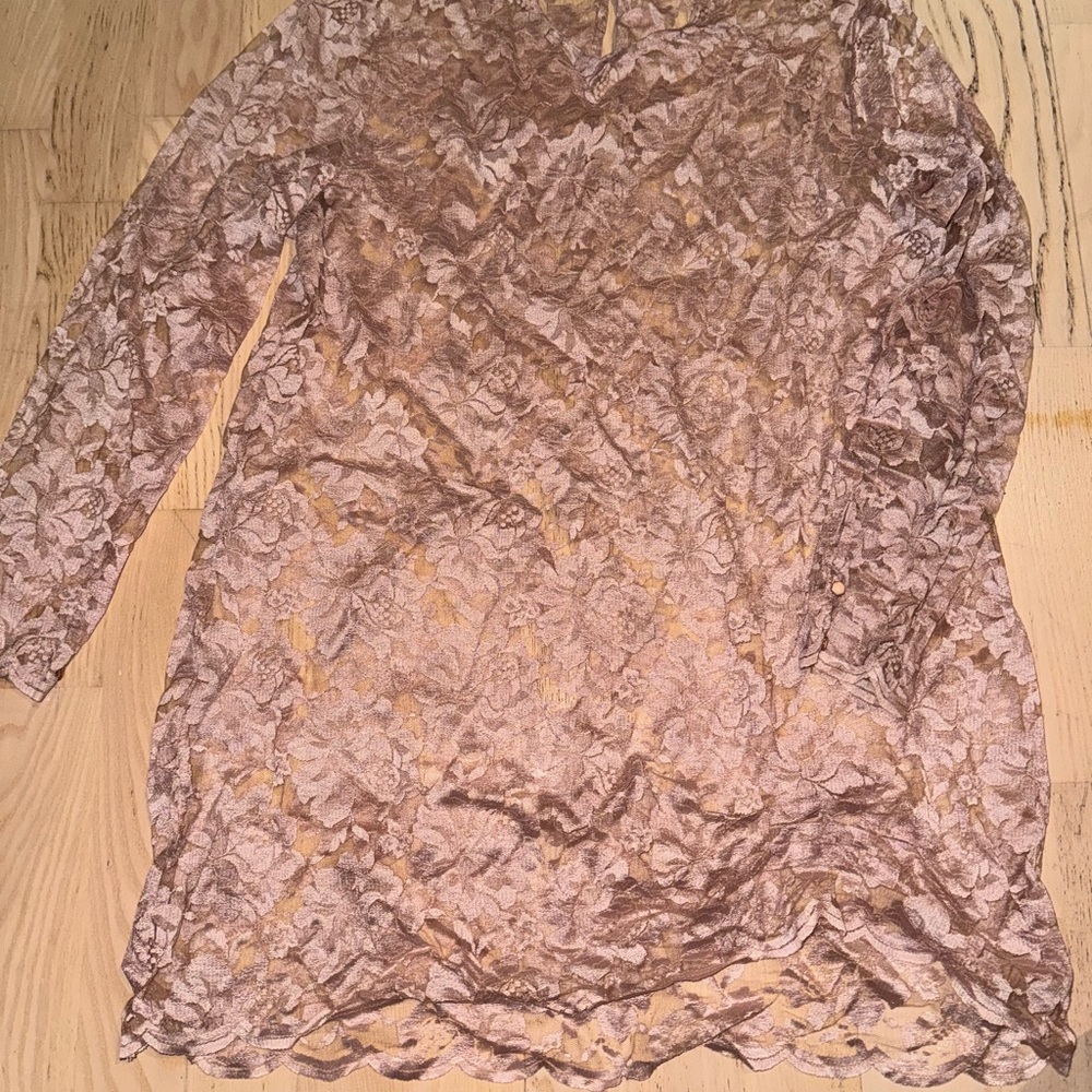 Elegant Lace Long Sleeve Top/ Mini Dress